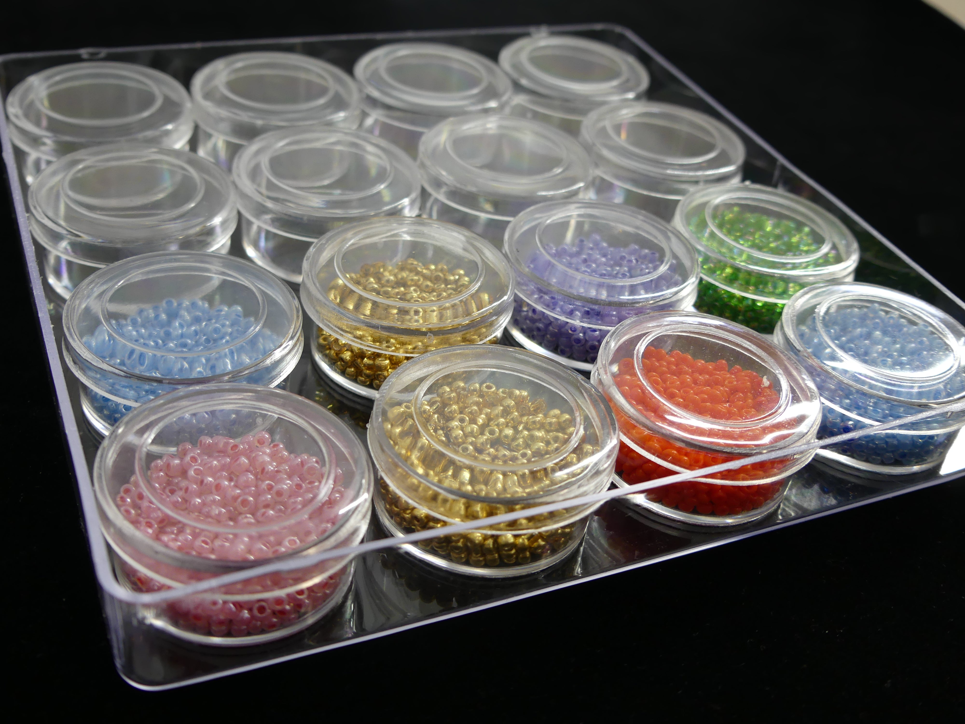 Contenants de perles en plastique, 16 compartiments