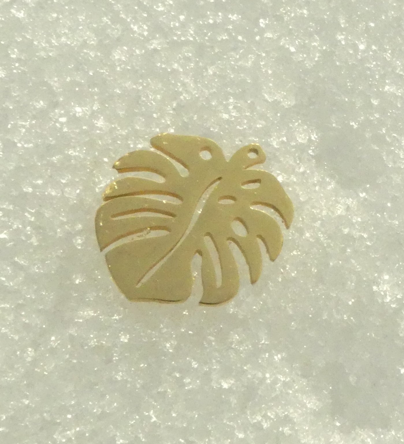 Pendentif feuille de Monstera doré (1 pce)