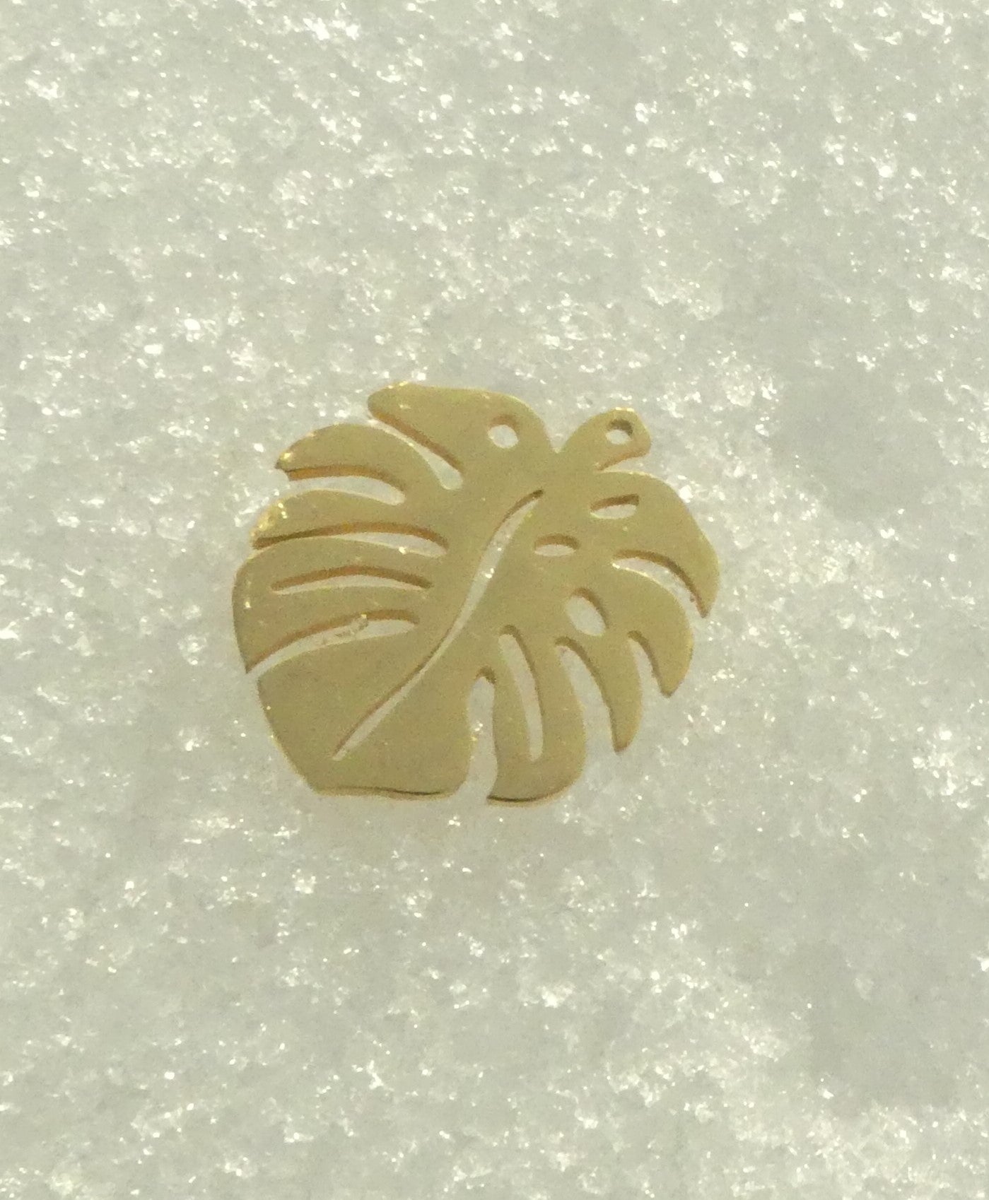 Pendentif feuille de Monstera doré (1 pce)