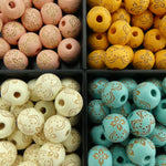 Ronde 10 - Perle en bois - Turquoise (10 pces)