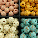 Ronde 10 - Perle en bois - Turquoise (10 pces)