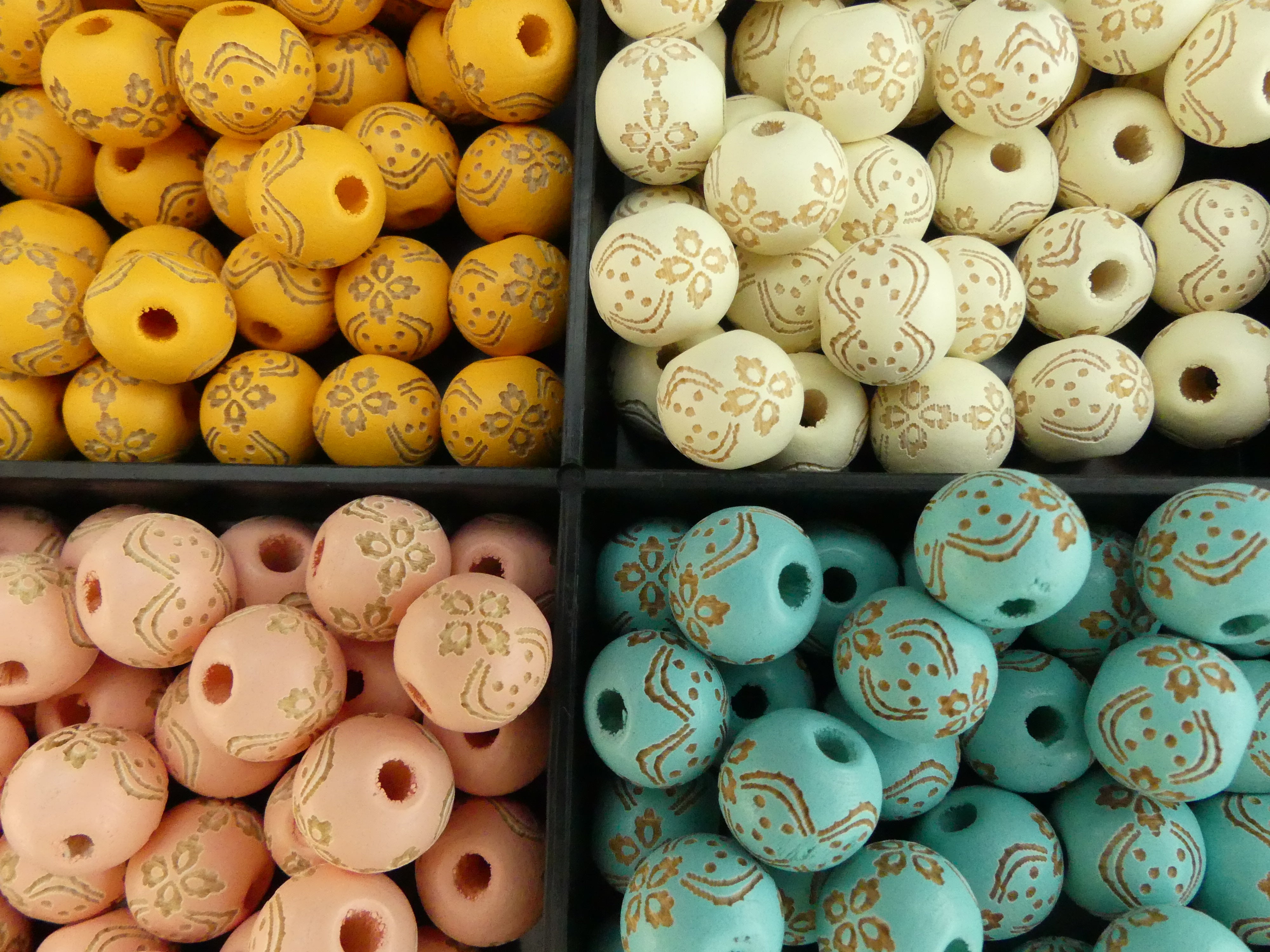 Ronde 10 - Perle en bois - Rose (10 pces)