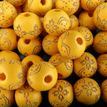 Ronde 10 - Perle en bois - Orange (10 pces)