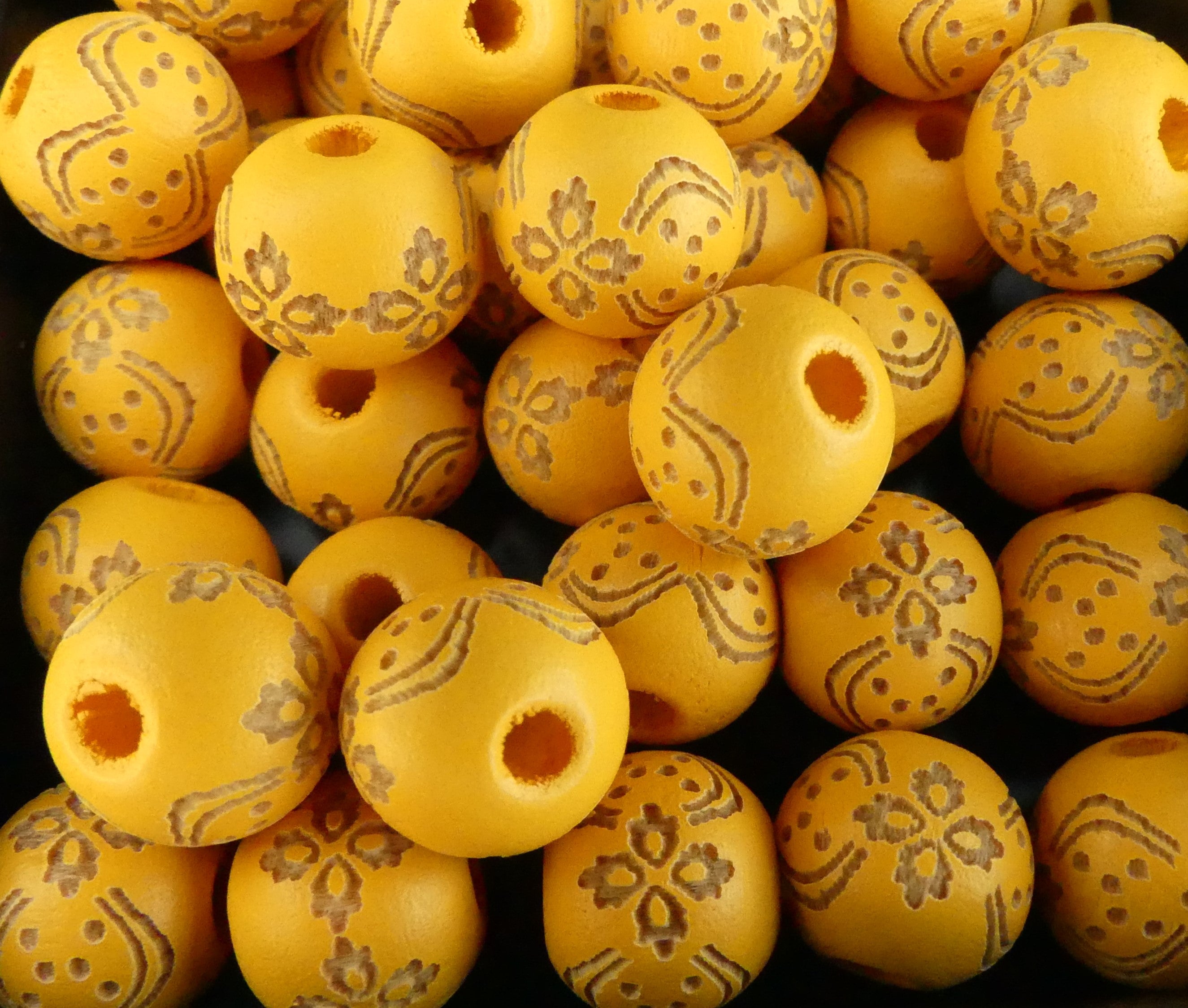 Ronde 10 - Perle en bois - Orange (10 pces)