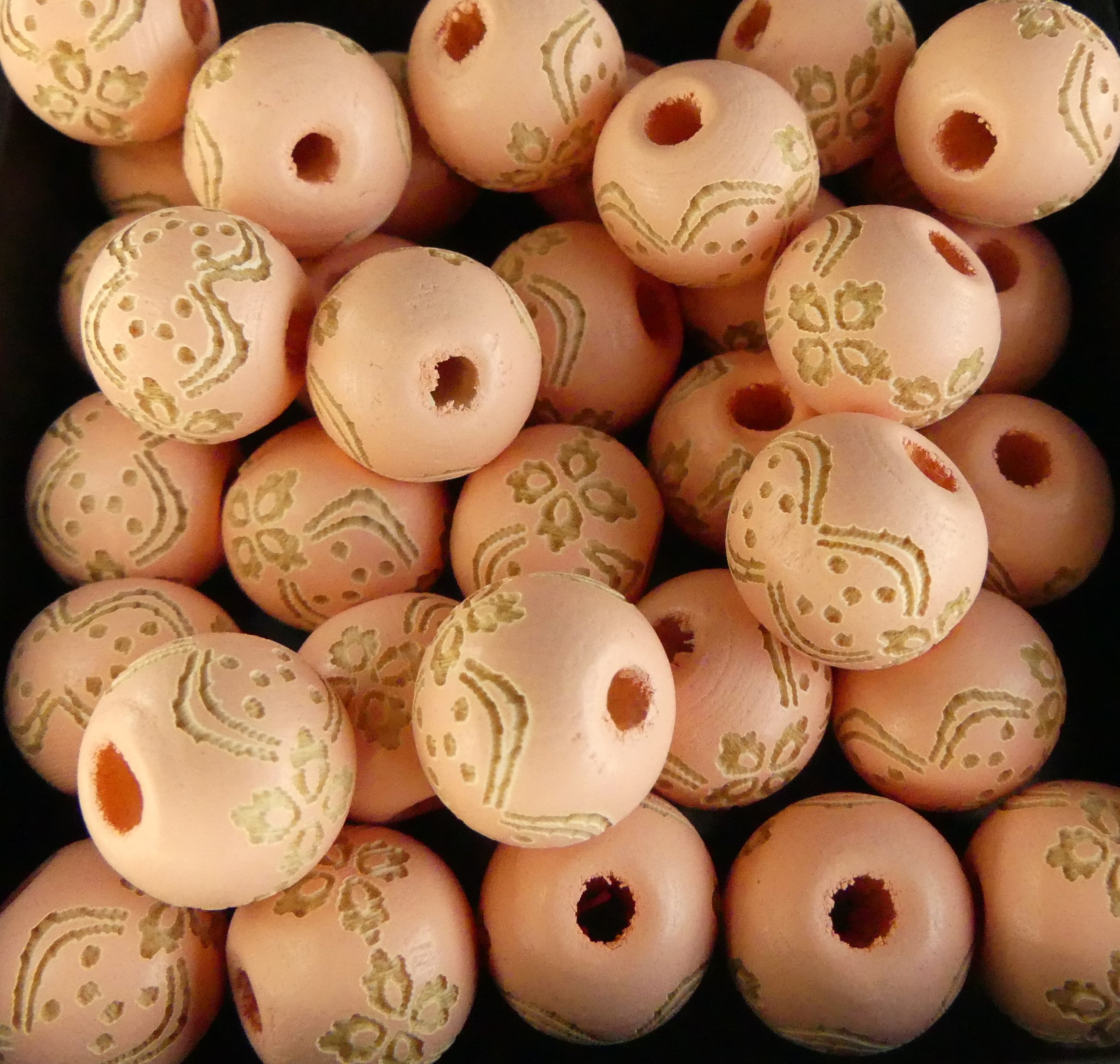 Ronde 10 - Perle en bois - Rose (10 pces)