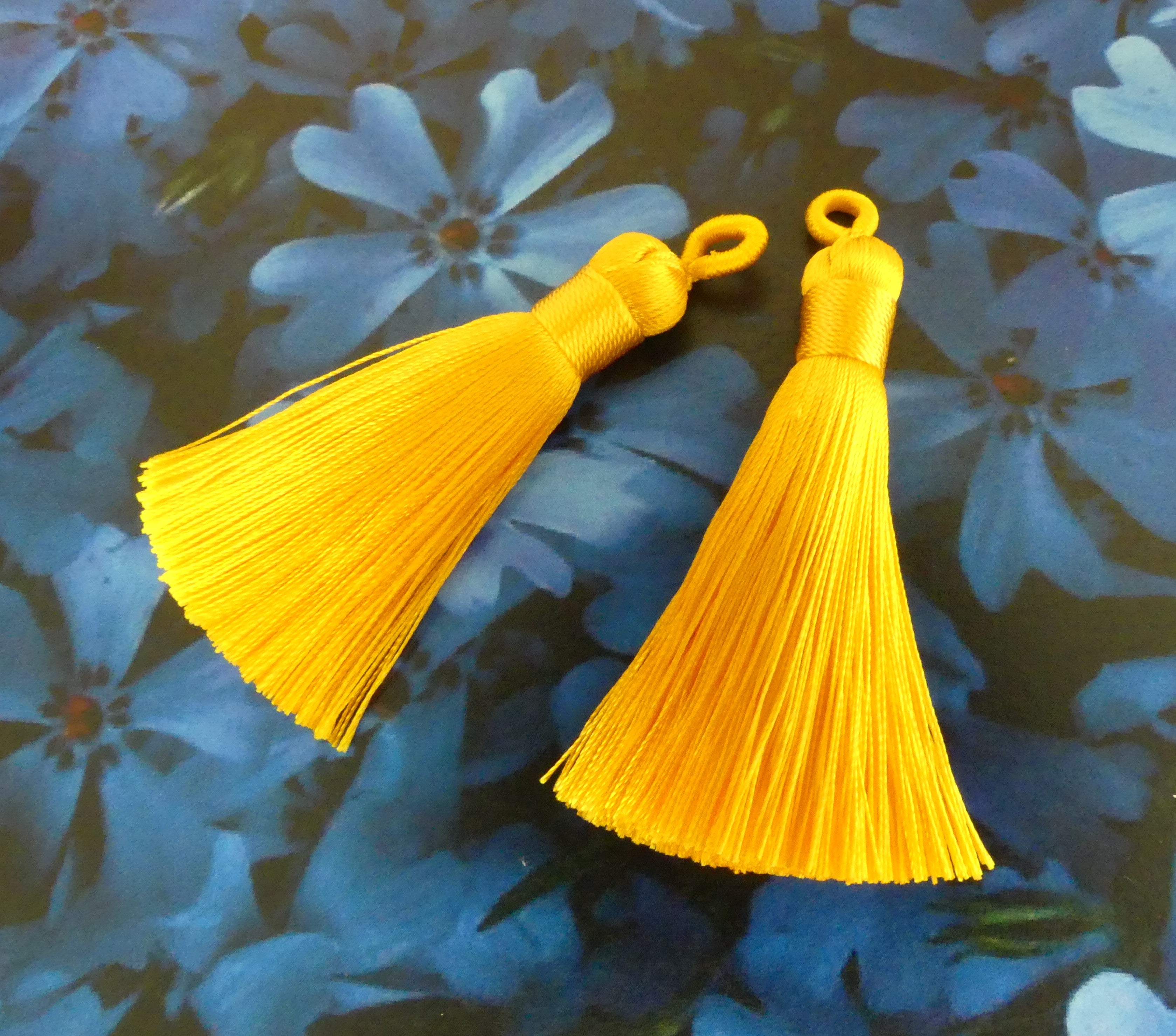 Pompon de soie - Moutarde (1 pce)