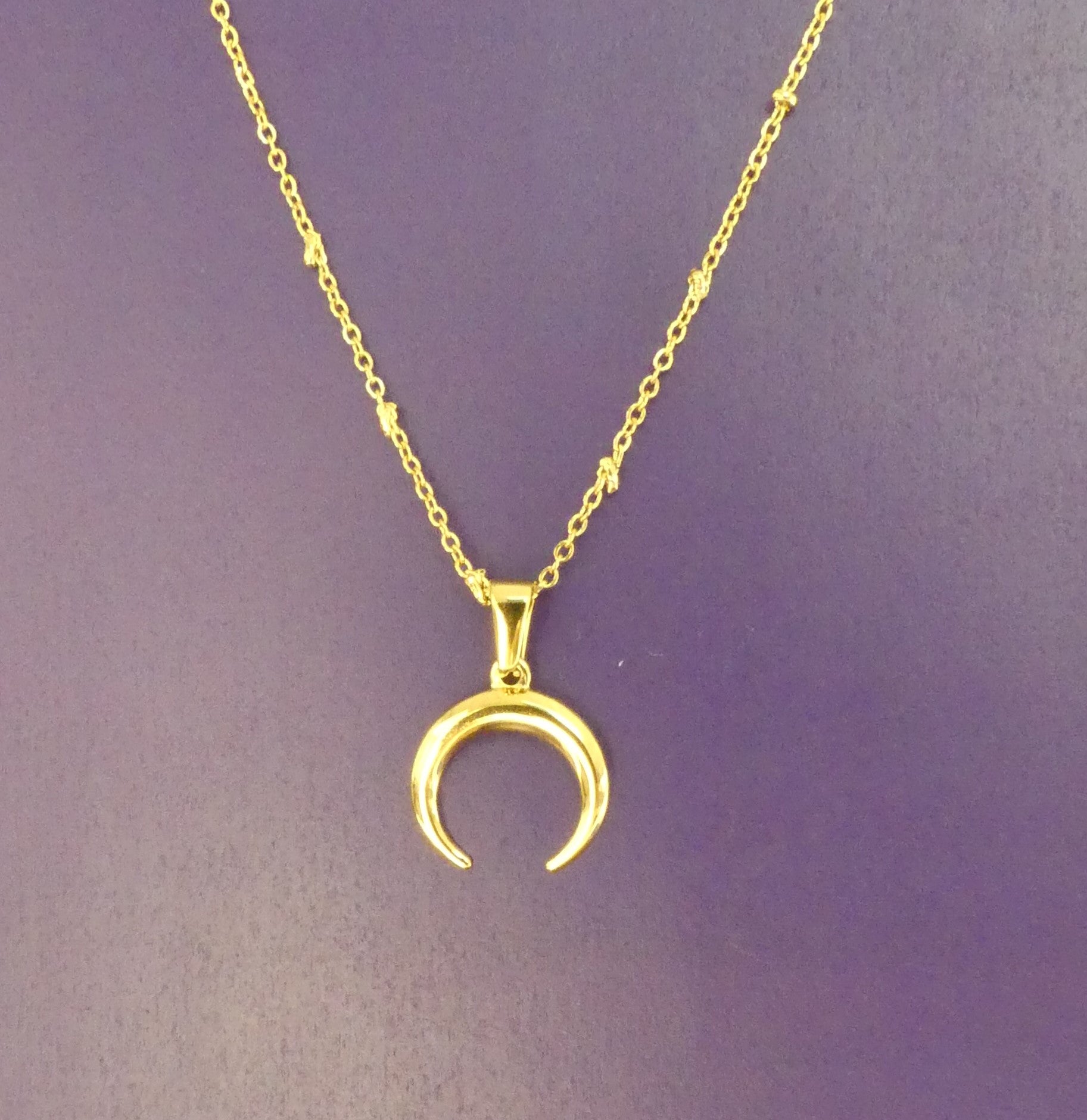 Pendentif en acier croissant de lune (1 pce)