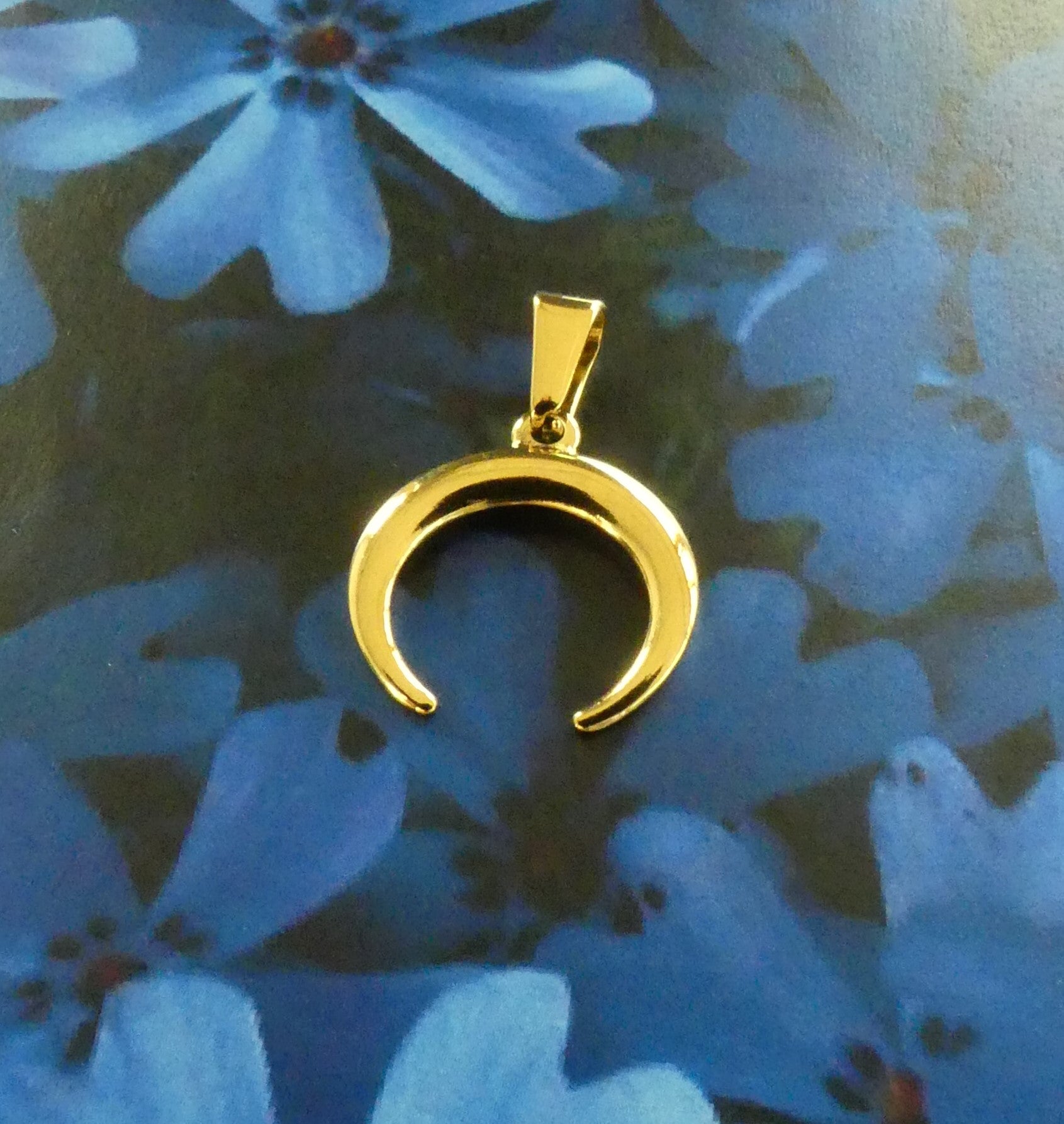 Pendentif en acier croissant de lune (1 pce)