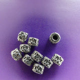 Perle européenne argentée  - colonne fleur de lis (1 pce)