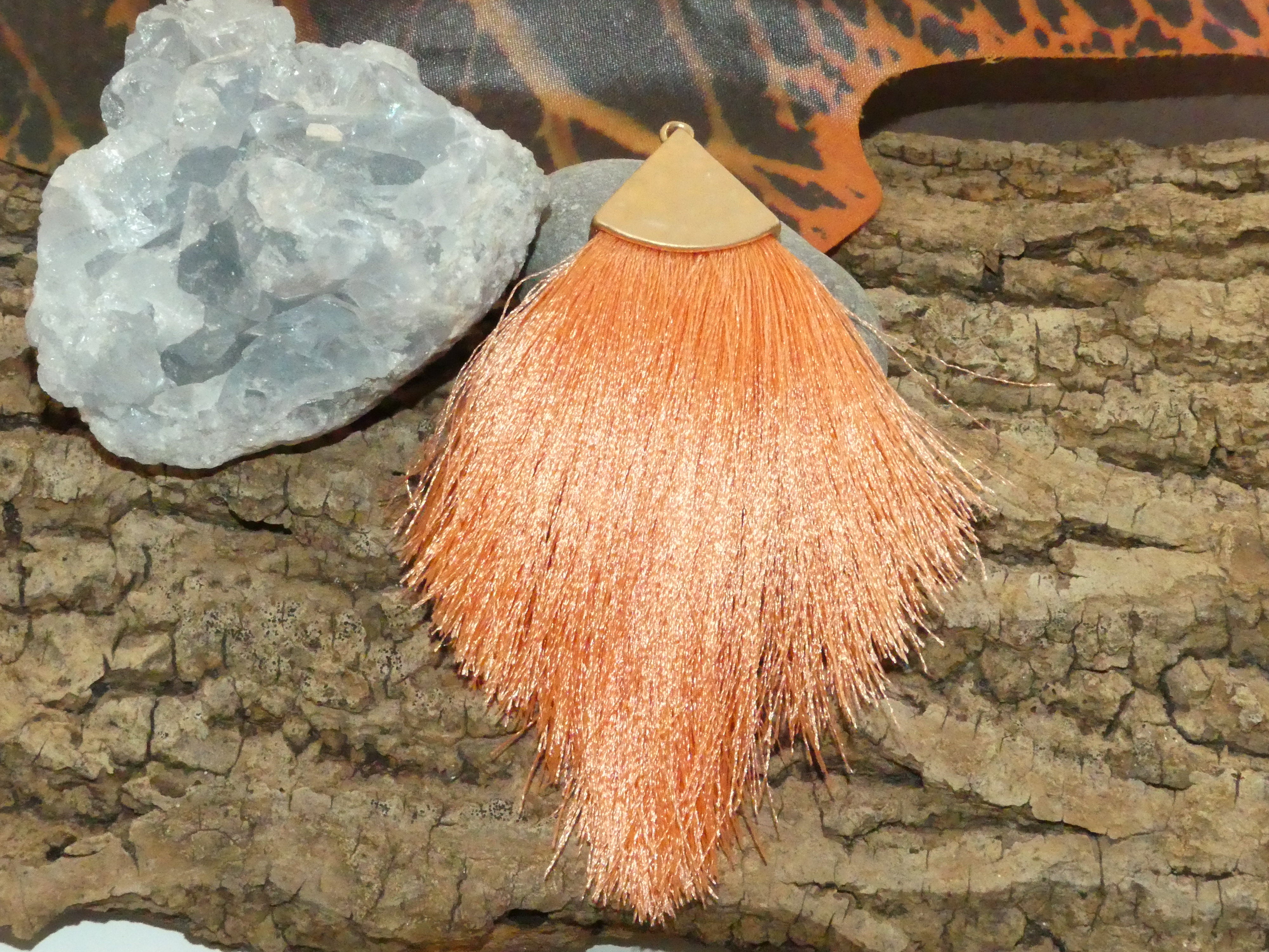 Pendentif - Pompon Corail (1 pce)