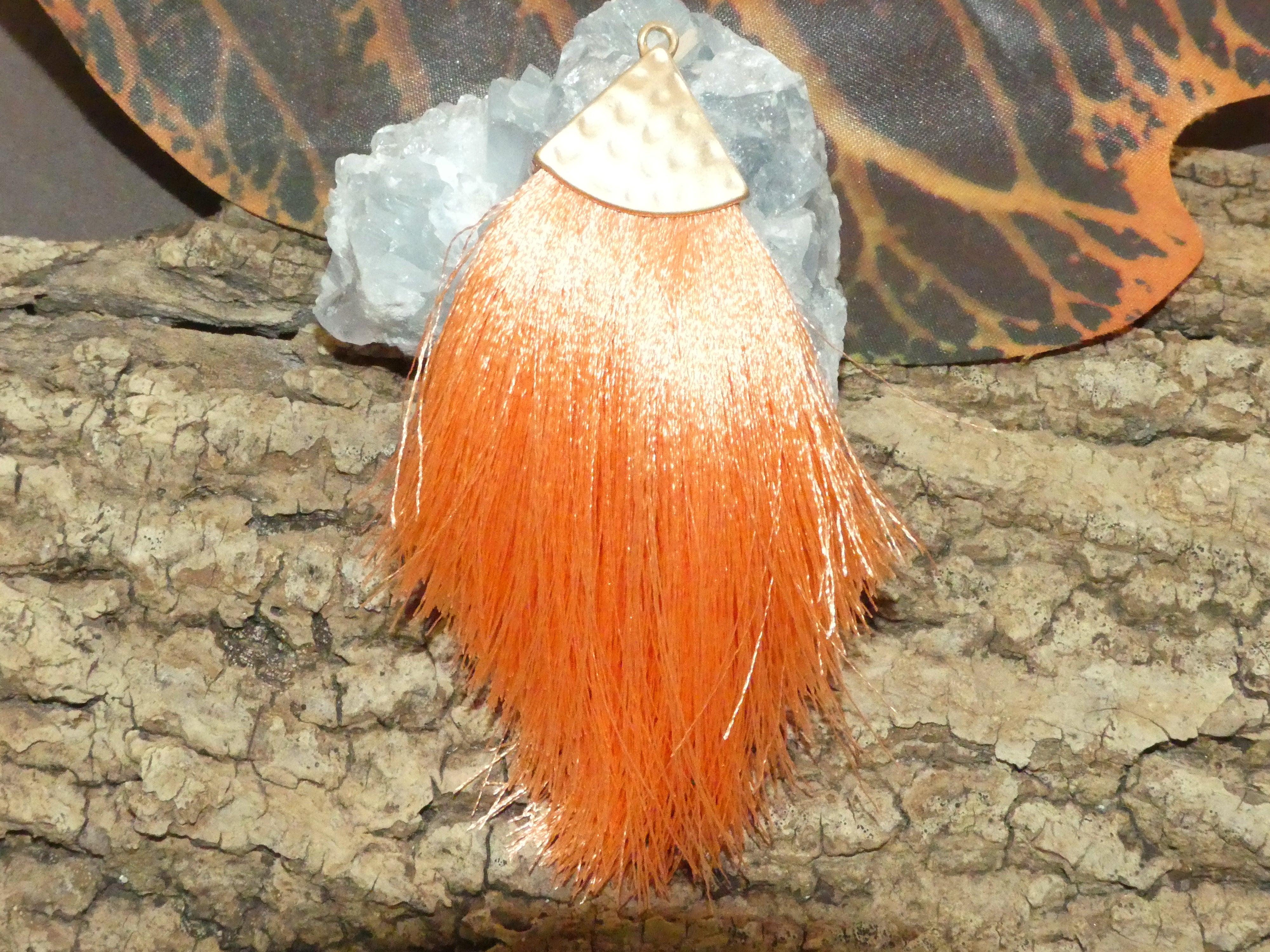 Pendentif - Pompon Corail (1 pce)