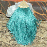 Pendentif - Pompon Sarcelle (1 pce)