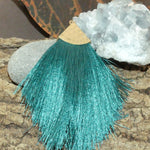 Pendentif - Pompon Sarcelle (1 pce)