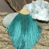 Pendentif - Pompon Sarcelle (1 pce)