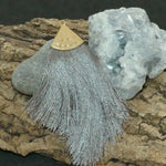 Pendentif - Pompon Gris ( 1 pce)