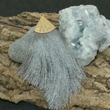 Pendentif - Pompon Gris ( 1 pce)