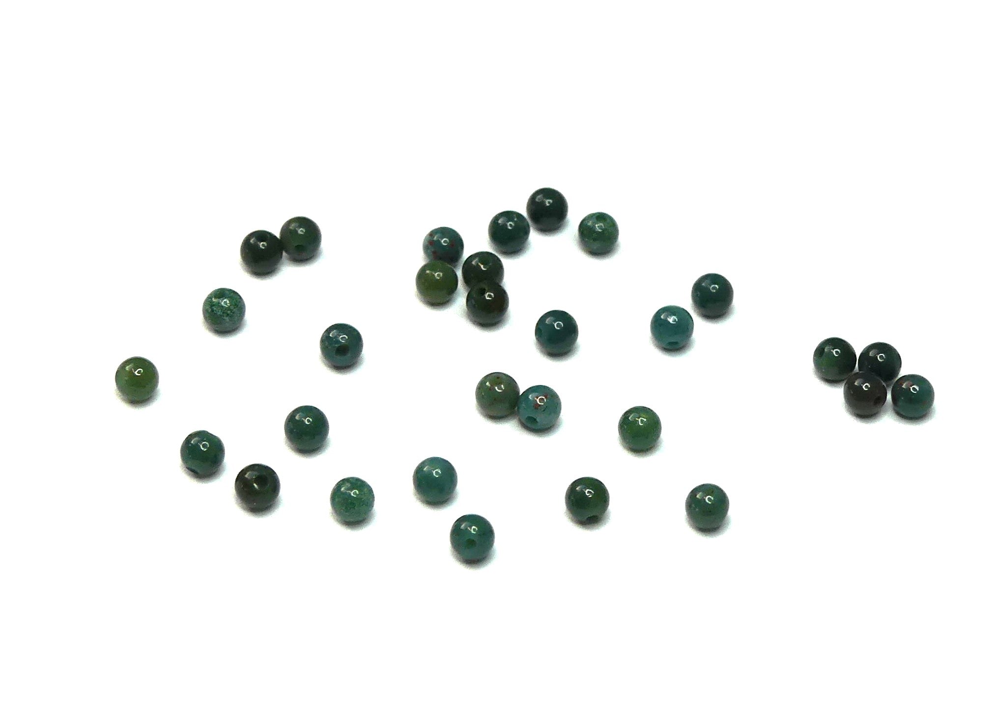 Ronde 2 - Jaspe naturelle vert (10pces)