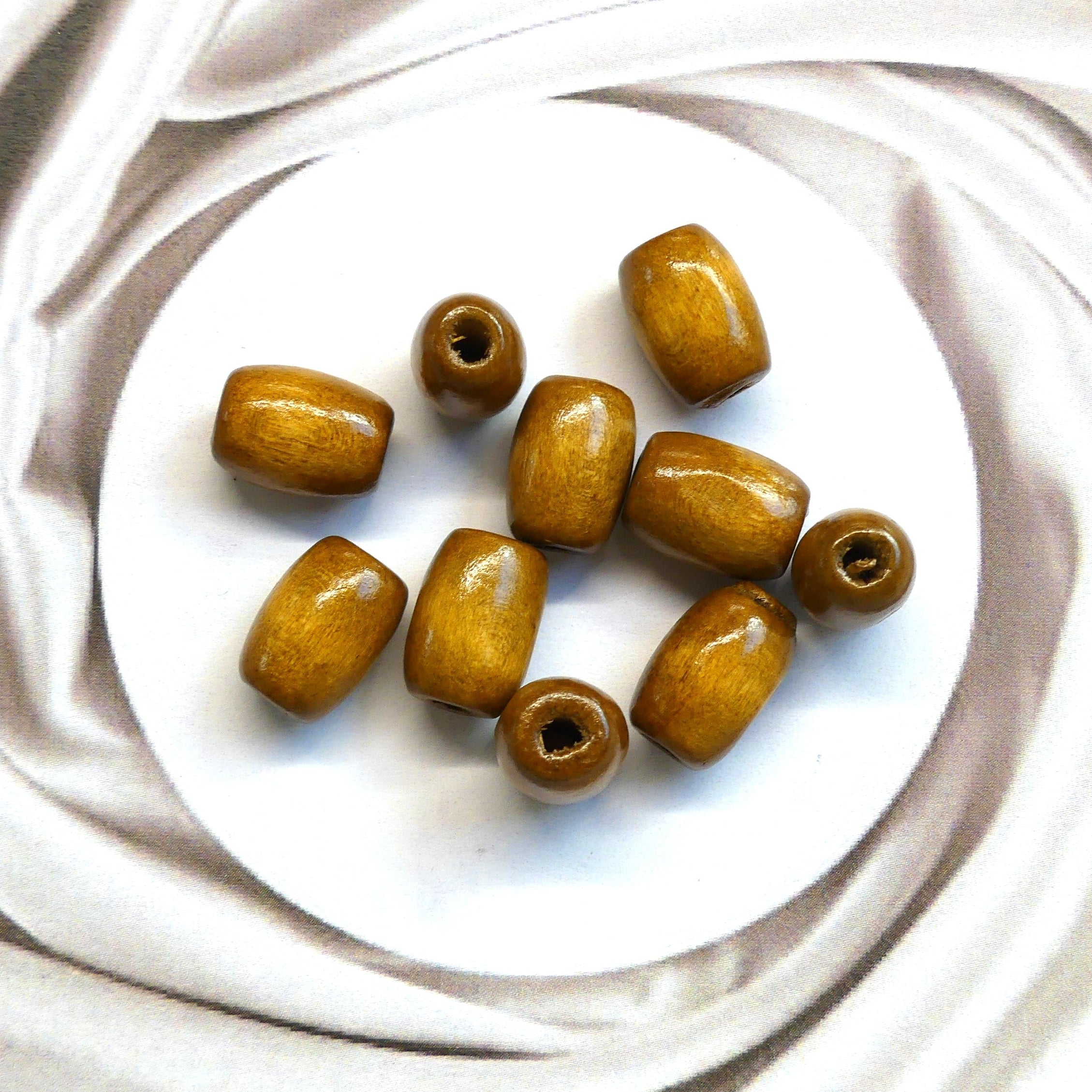 Perle de bois ovale teintée - (20 pces)