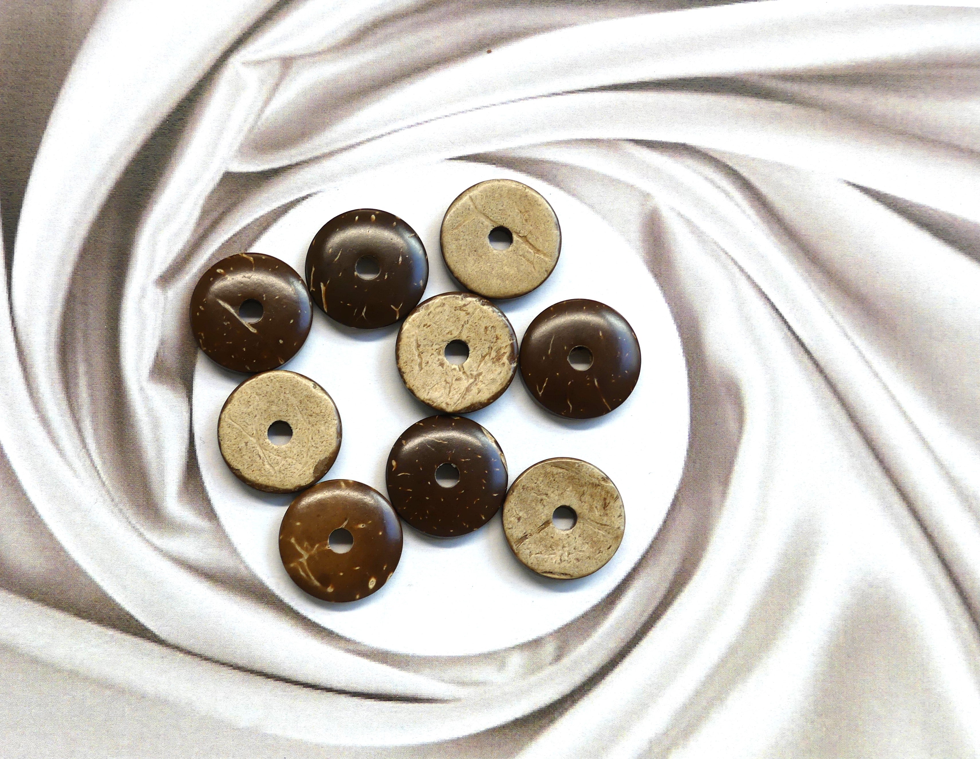 Perle de noix de coco naturelle donut - (20 pces)