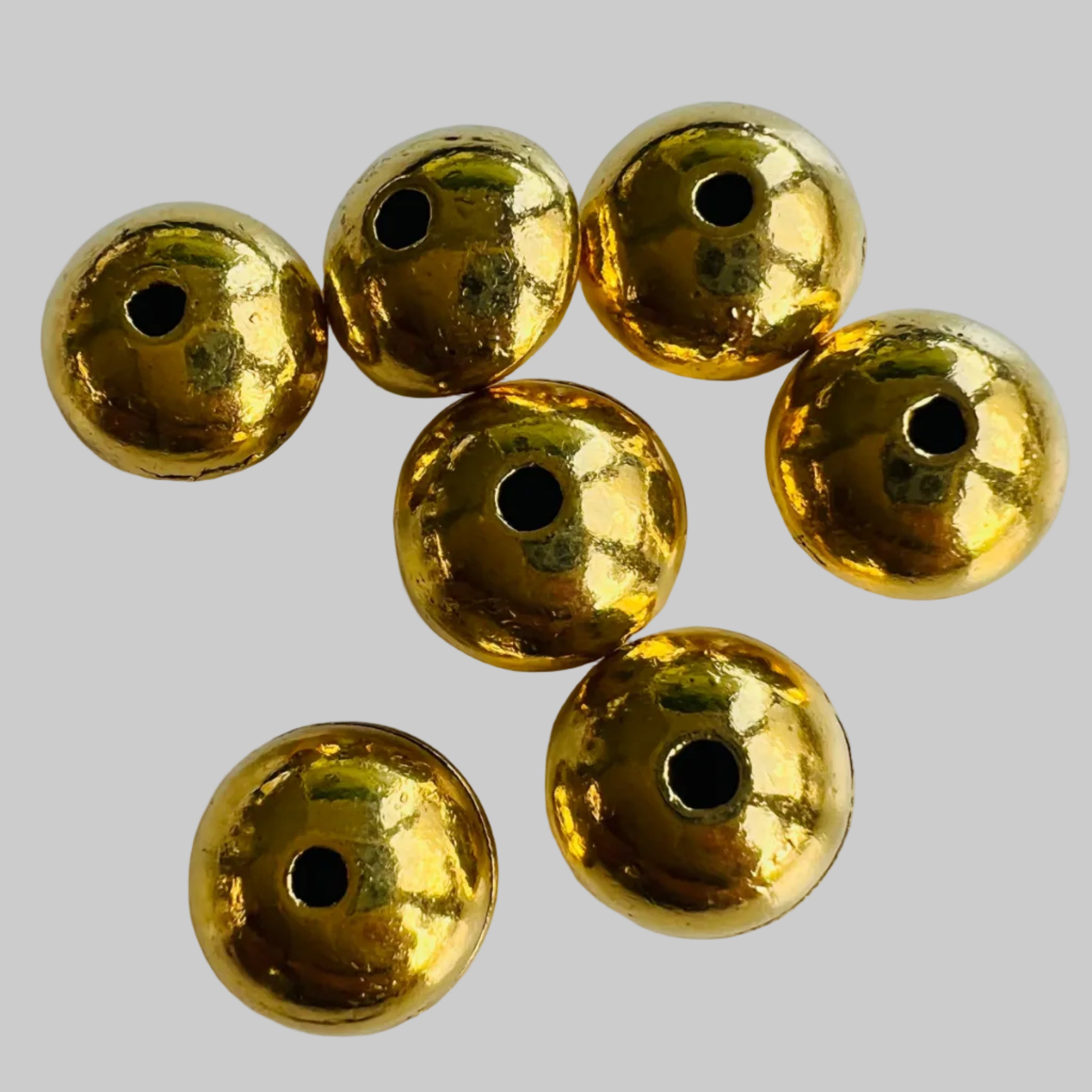 Perles rondes Plates Or antique (5 pièces)