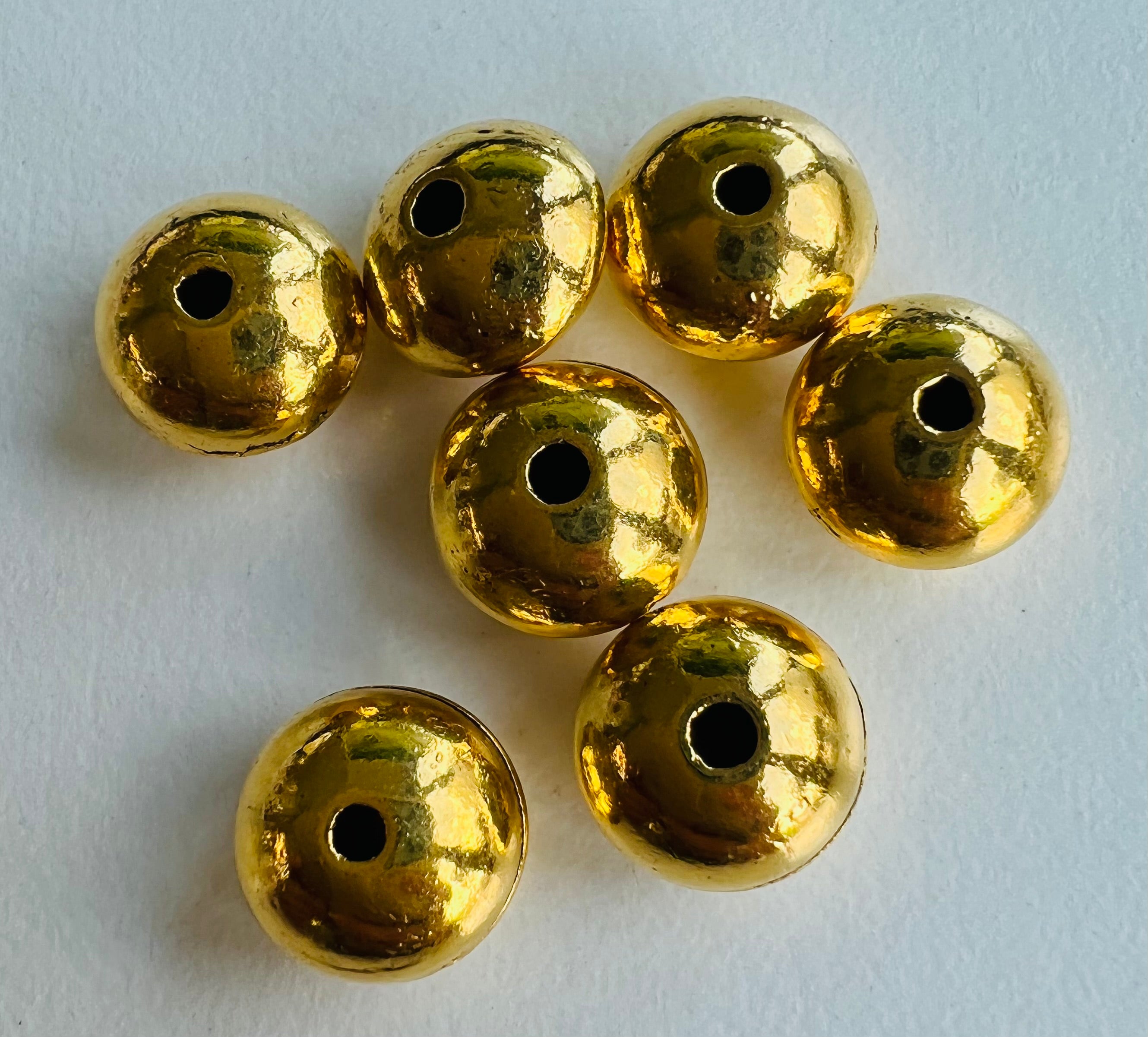 Perles rondes Plates Or antique (5 pièces)