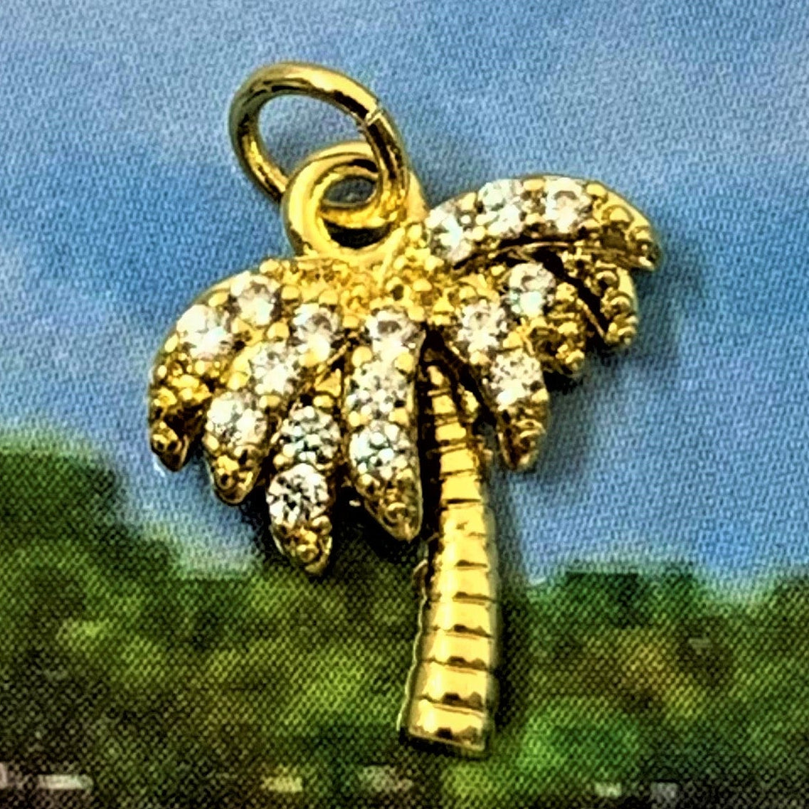 Charms - Cocotier plaqué Or 18K (1 pièce)