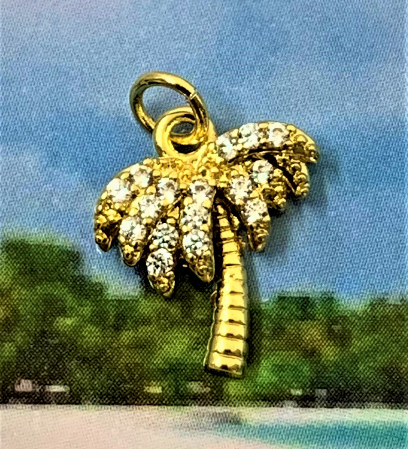 Charms - Cocotier plaqué Or 18K (1 pièce)