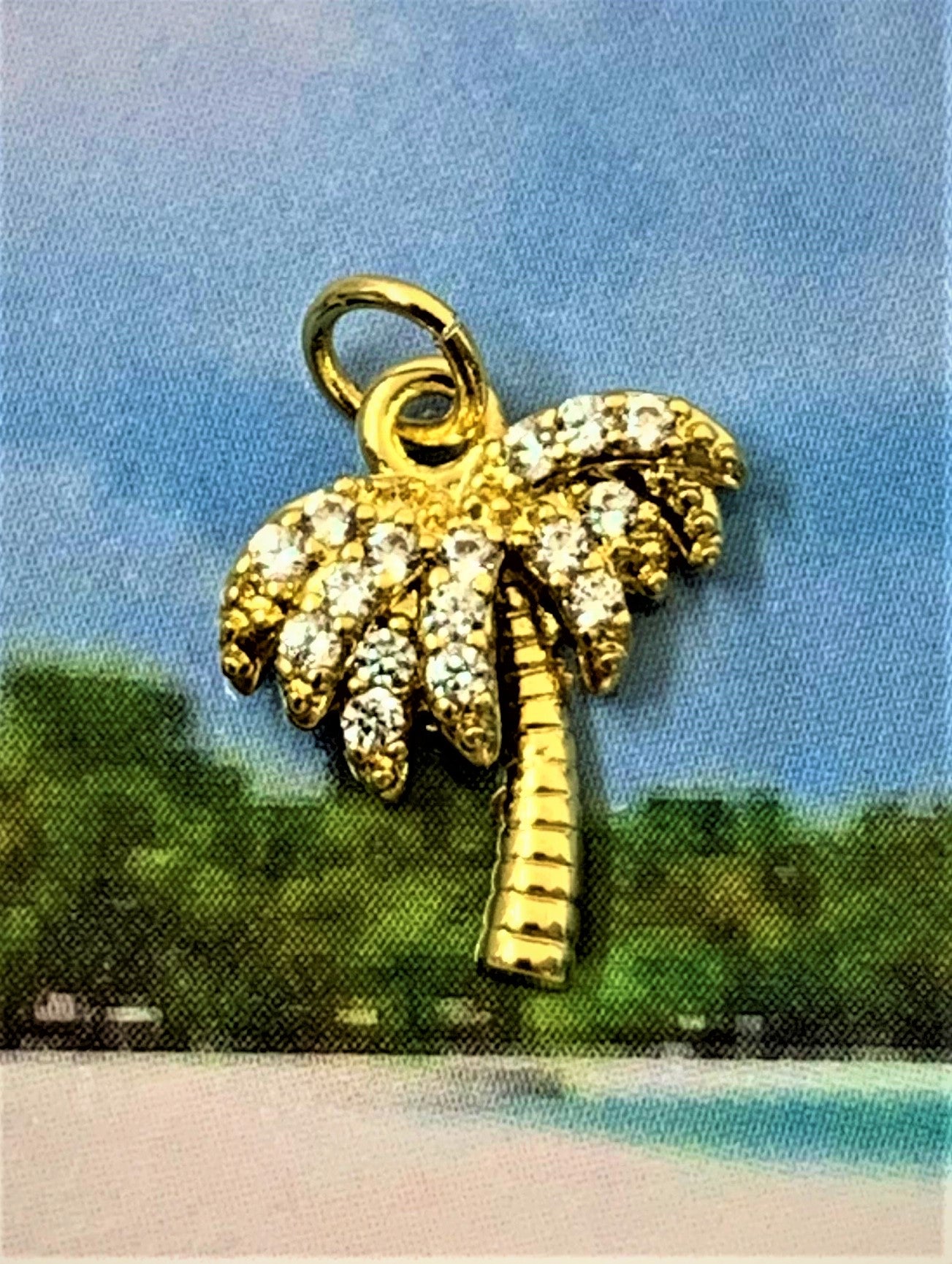 Charms - Cocotier plaqué Or 18K (1 pièce)