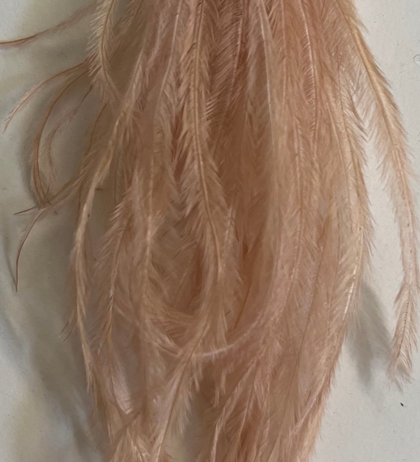 Pendentif - Plume d'autruche - Saumon (1pce)