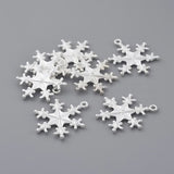 Pendentifs en alliage de zinc de style tibétain, pendentifs flocon de neige, argentée (1 pce)