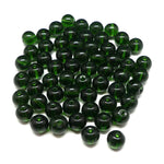 Perle de Verre ronde transparente 8 - Vert foncé ( 10 pces)