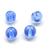 Perle de Verre ronde transparente 8 - Bleuet (10 pces)