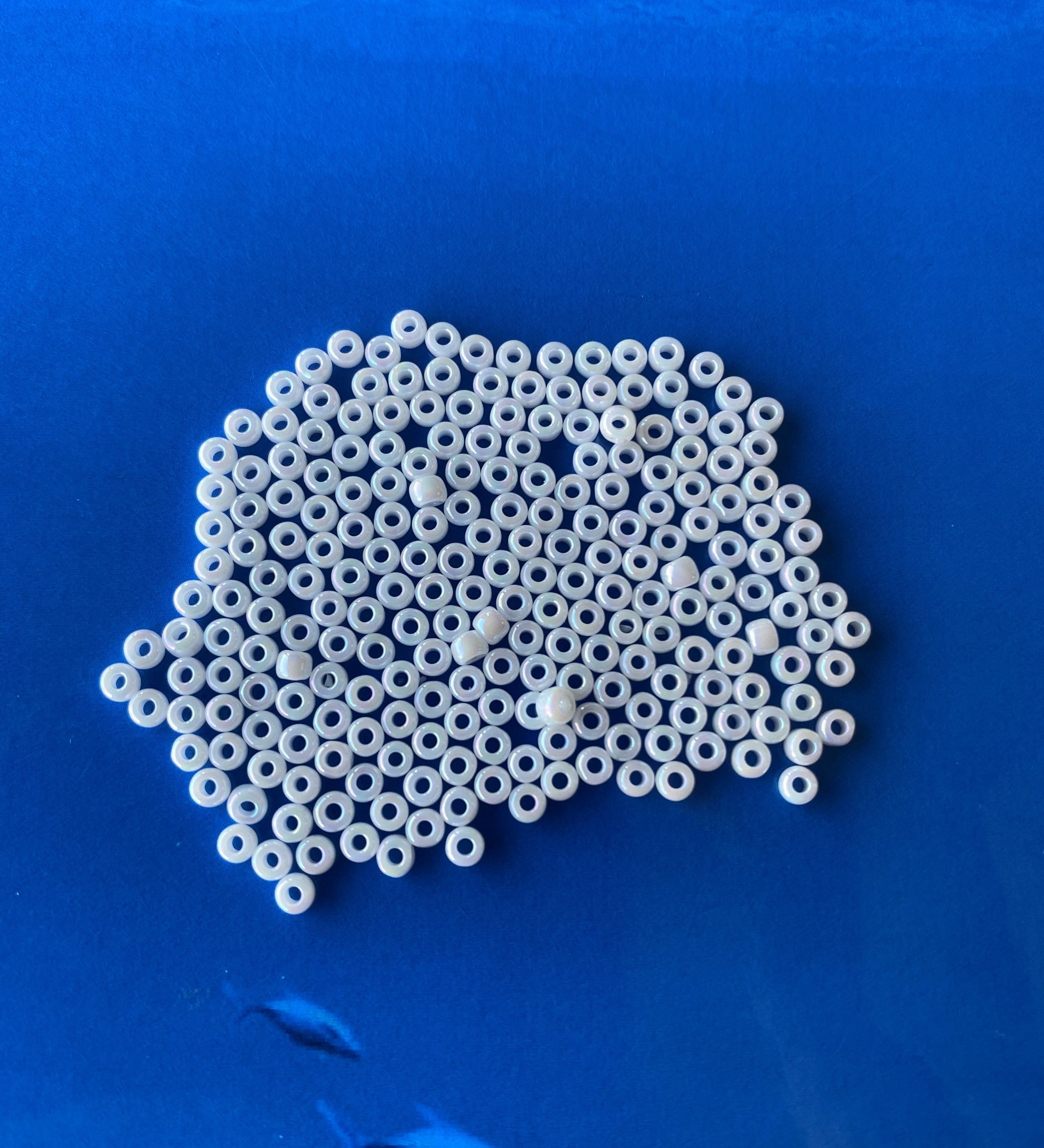 Rocaille 8 - Perle de verre - Blanc AB (4g) 