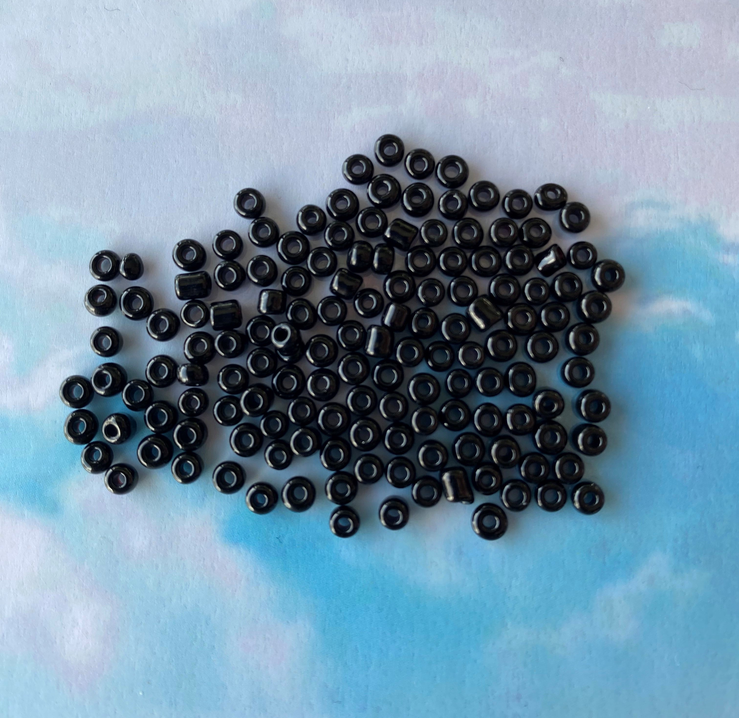 Rocaille 8 - Perle de verre - Noir (4g) 