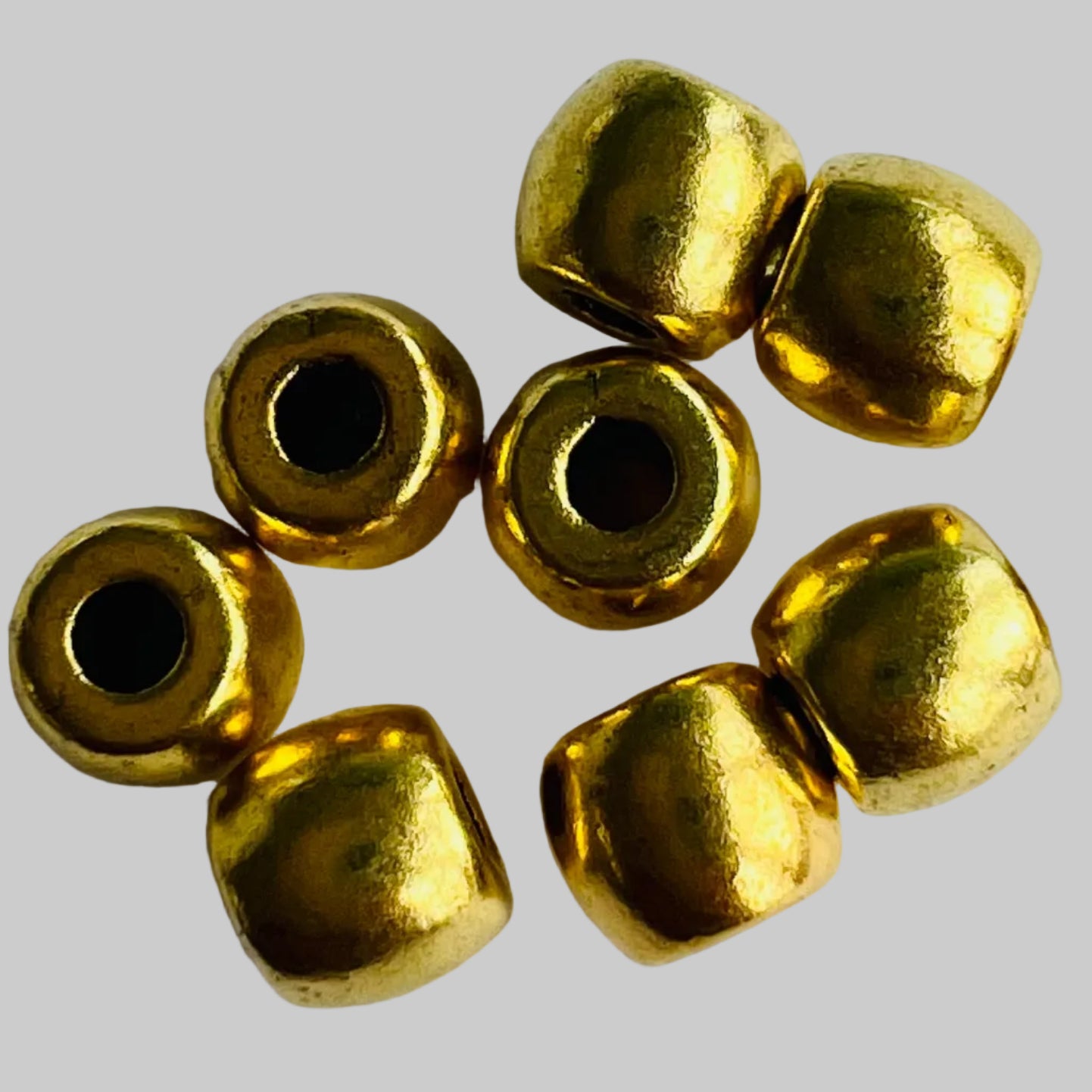 Perle baril épaisse - Or antique (10 pces)