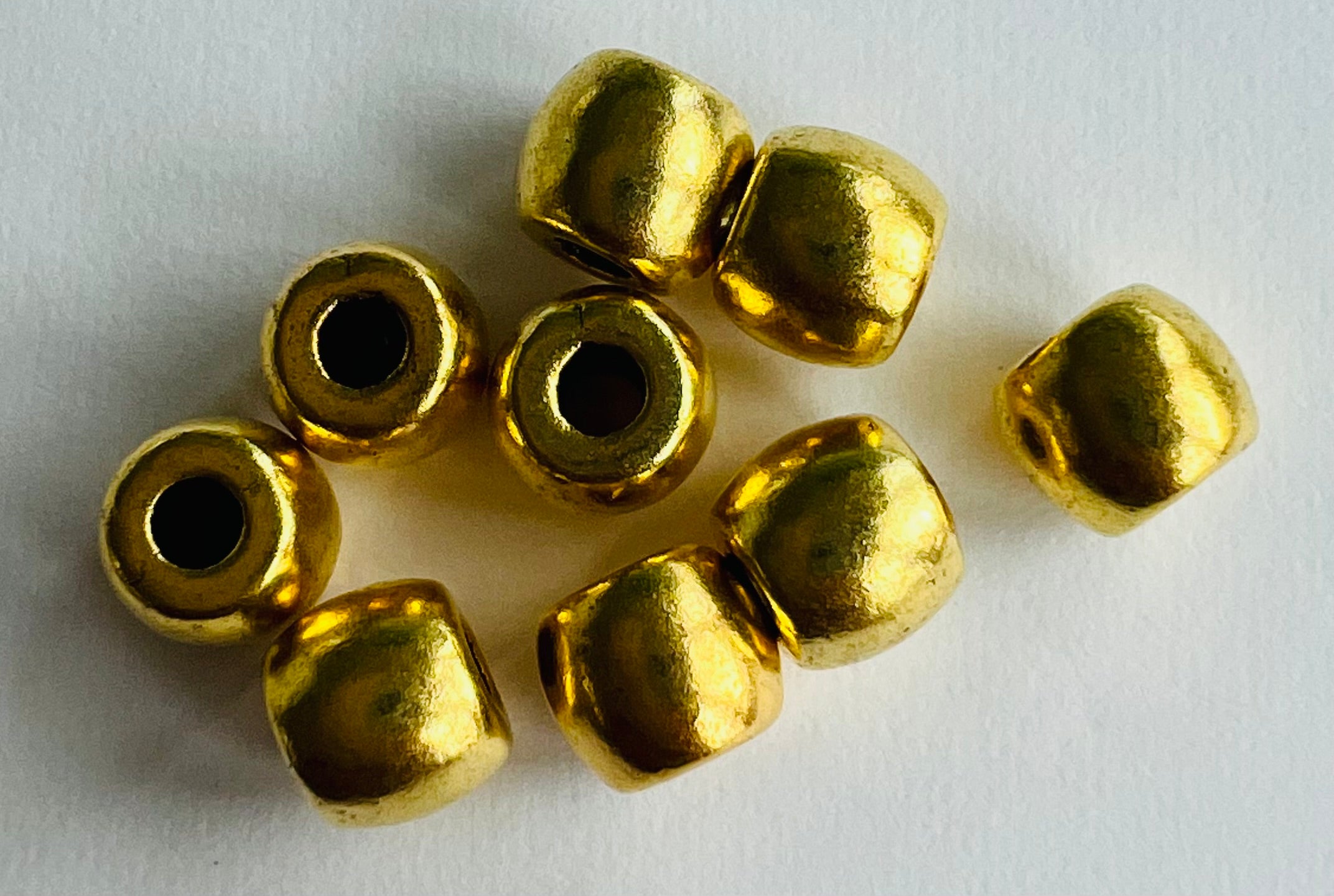 Perle baril épaisse - Or antique (10 pces)