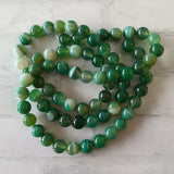 Ronde 10 - Agate naturelle rayée vert d'eau moyen (5 pces) 