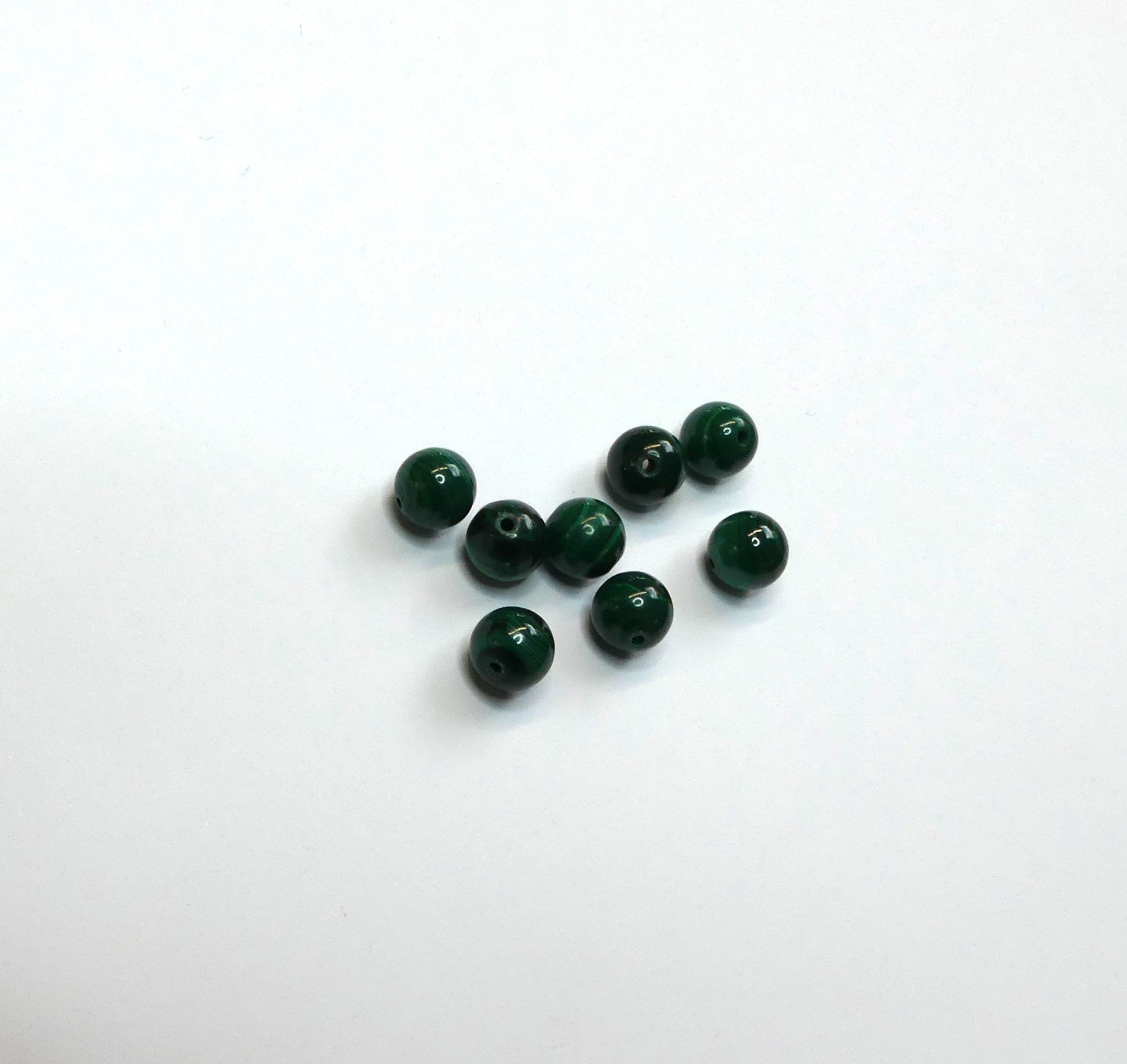 Ronde 8 - Malachite naturelle AA grade - (10 pces)