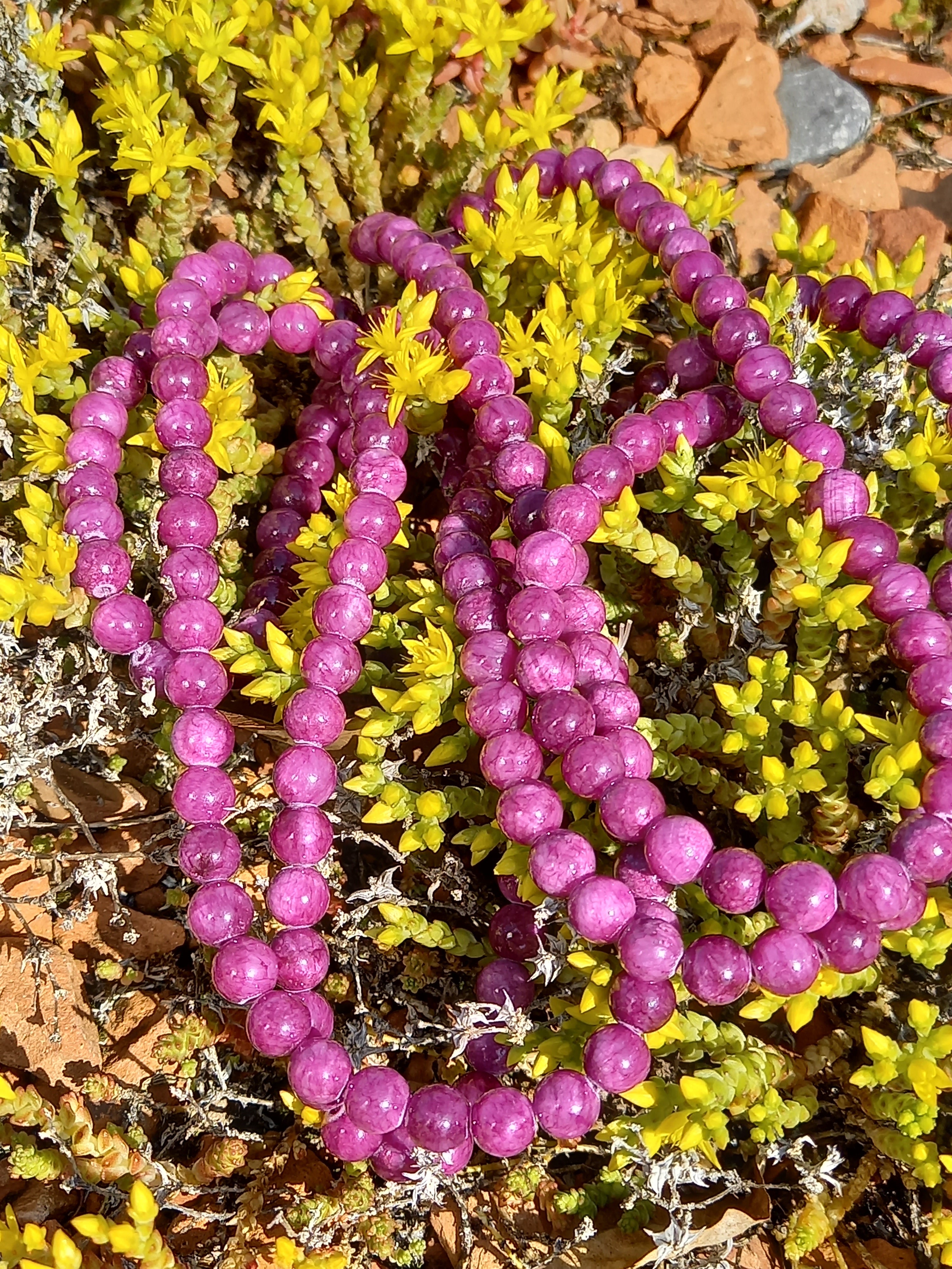 Ronde 8 - Jade naturelle violet foncé (10 pcs)