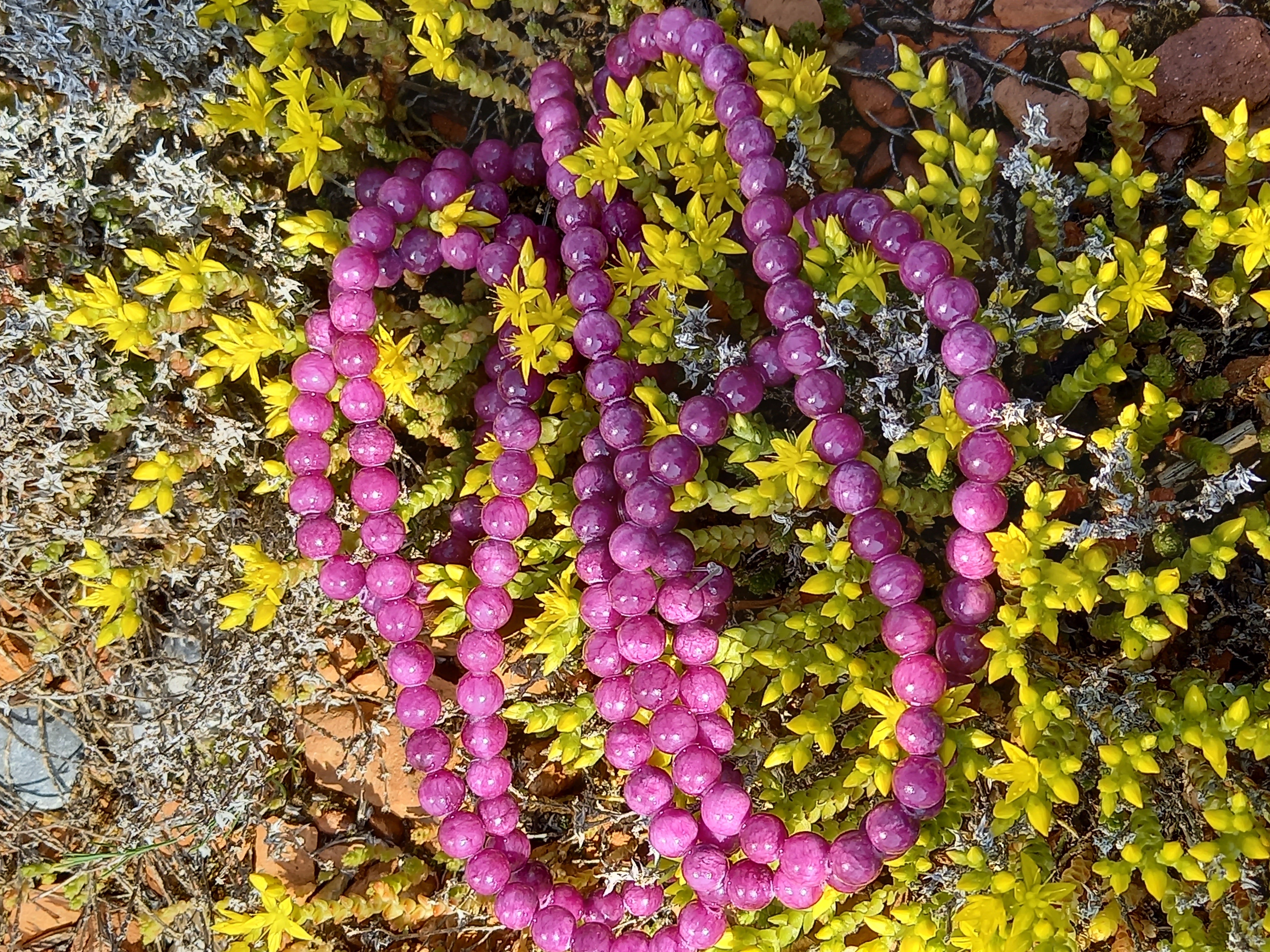 Ronde 8 - Jade naturelle violet foncé (10 pcs)