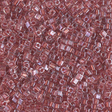 Perle carrée - Rose antique cristal doublée étincelante (1.8mm)