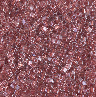 Perle carrée - Rose antique cristal doublée étincelante (1.8mm)