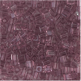 Perle carrée Miyuki Améthyste Fumée Transparente (3mm)