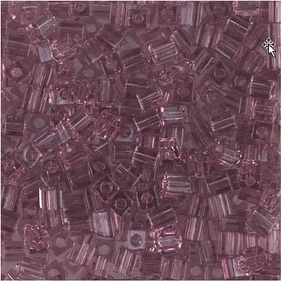 Perle carrée Miyuki Améthyste Fumée Transparente (3mm)