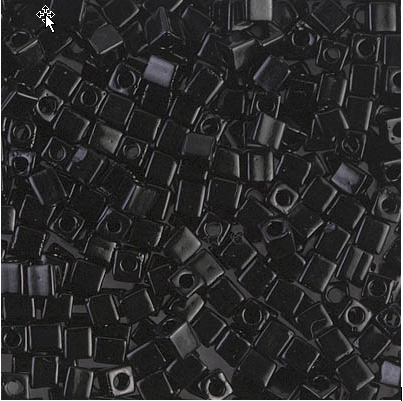 Perle carrée - Noir (1.8mm)