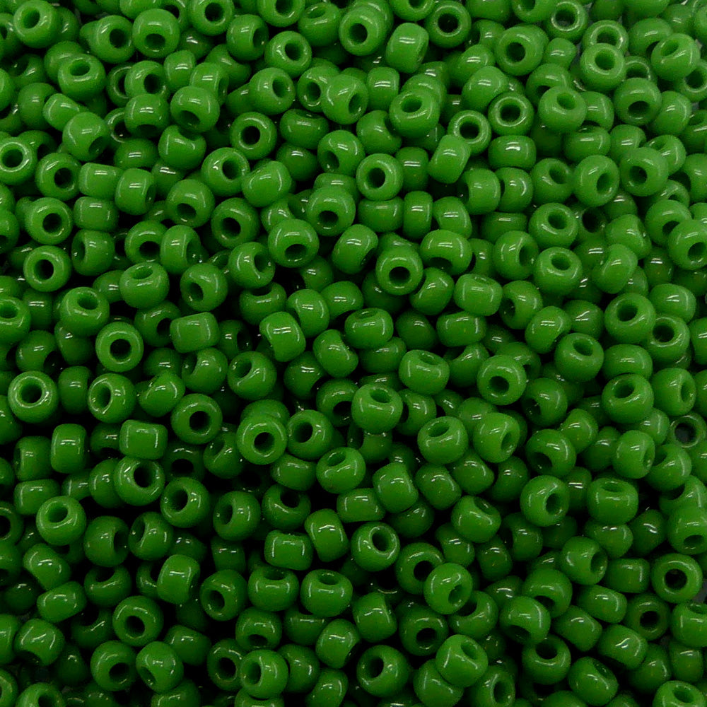 Rocaille 8 - Perle de verre - Vert opaque  (4g) 