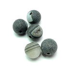 Ronde 10 - Agate naturelle givrée grises (5 pces)