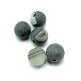 Ronde 10 - Agate naturelle givrée grises (5 pces)