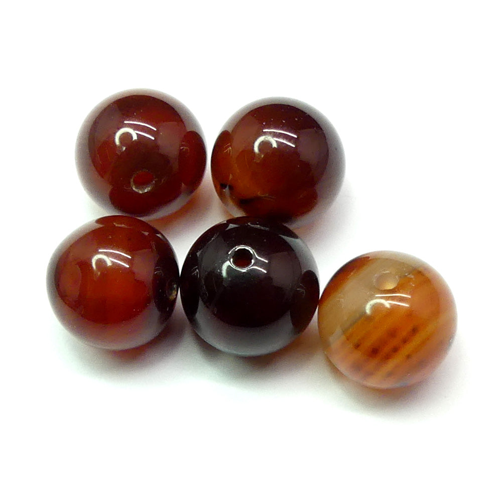 Ronde 10 - Agate naturelle brun (5 pces)