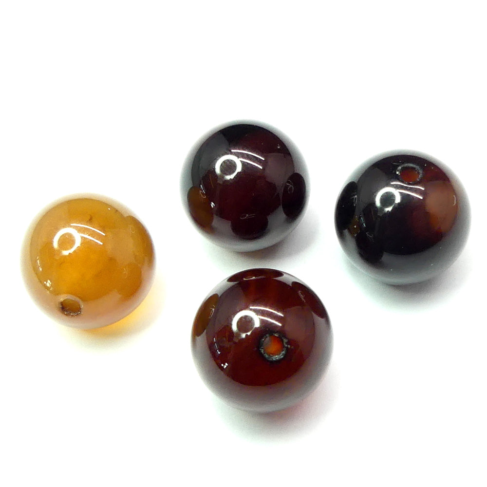 Ronde 12 - Agate naturelle teint brun (5 pces)